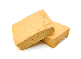 fried tofu on a white background