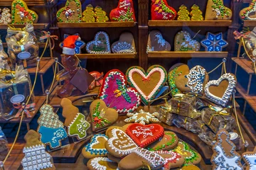 Stoff pro Meter Traditional, culourful, gingerbreads handmade in Torun , Poland © Ralfik D