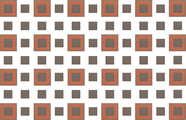 brown square pattern with elements on a brick background geometric on a white base