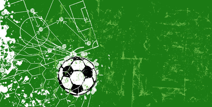 Grungy Soccer stratetgy scribble on black board,vector