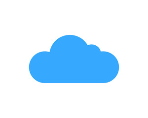 Simple Blue Cloud Shape Symbol Vector