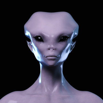 Digital 3D Illustration of an Alien