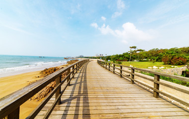Fototapeta premium Empty floor and beachfront park