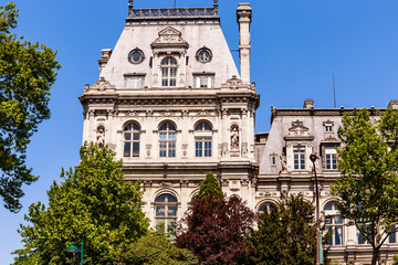  Detail of Hotel de Ville (City Hall) in Paris, France.
