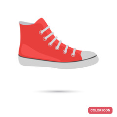 High sneaker color flat icon for web and mobile design