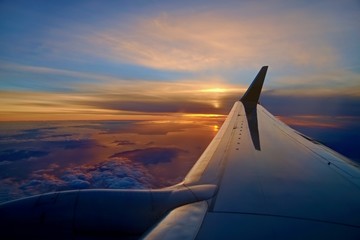 Sea Sunset from the Plane