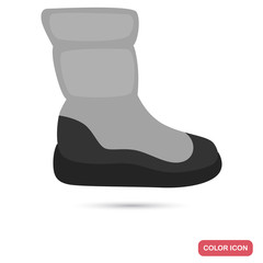 Winter boot color flat icon for web and mobile design