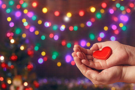 Do good things. Create well deeds. Charity and miracle. Christmas and New year mood. Festive background. To make people happy. Xmas miracle. Charitable foundation. Helping hand. Give love. Holiday.