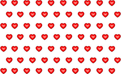 heart pattern red set of love symbol on white background endless row of base design