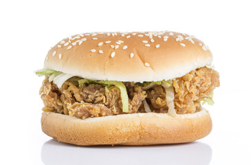 Tasty hamburger isolated on white background