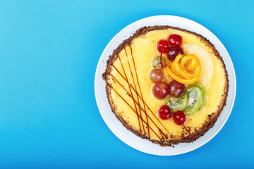 cake with cherries top view