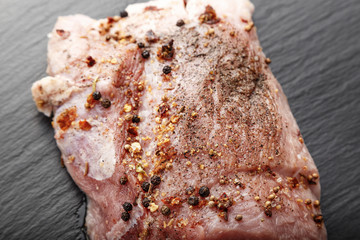 raw meat with spices