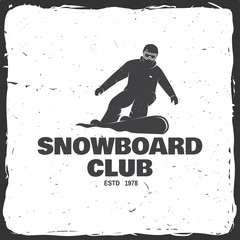 Fototapeta na wymiar Snowboard Club. Vector illustration. Concept for shirt or logo, print, stamp or tee.
