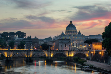 Beautiful view in Rome. Landmark photography about italian monuments