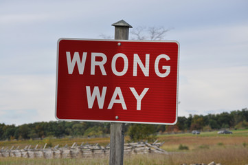Wrong Way sign