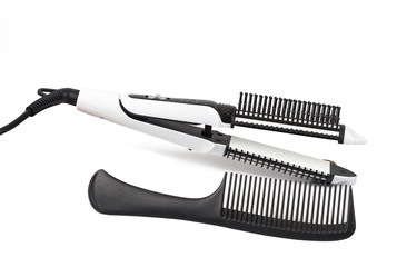 straightener and hair curler with comb
