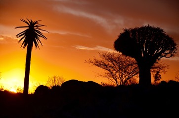 Abendrot in Namibia
