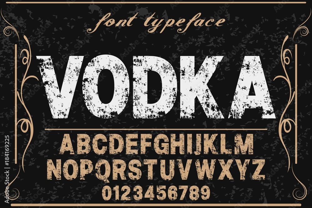 Fototapete font alphabet script typeface handcrafted handwritten vector label design font handcrafted vector sc