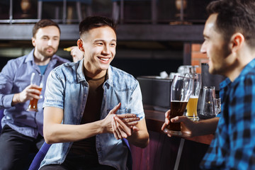 Meeting friends at the bar