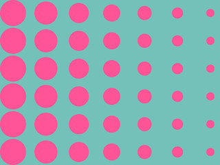 Bright halftone, round shape, dotted background. Vector illustration.