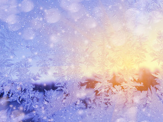 Fototapeta na wymiar snowflakes pattern as winter texture background