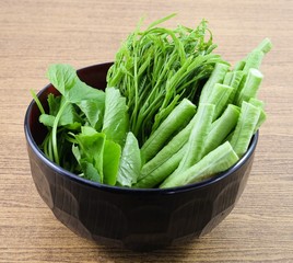 Leucaena Leucocephala, Gotu Kola Leaves and Cowpeas in A Bowl