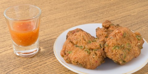 Thai Fish Cakes Served With Spicy Sauce