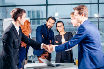 Business People Handshake Greeting Deal and Agreement Concept