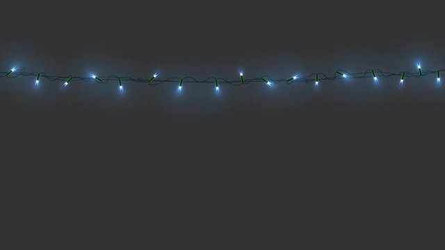 Christmas lights with alpha channel. Flashing Xmas garlands