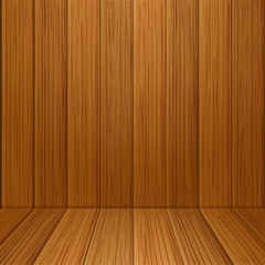 Wood board wall and floor vector scene