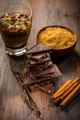 Baking ingredients with chocolate