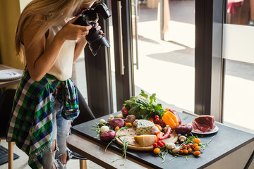 Food photographer at work. Creativity art hobby leisure concept