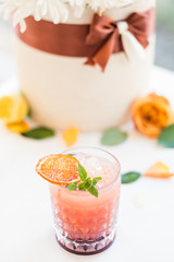 morning aperitif birthday tasty cocktail concept. alcoholic beverages. celebratory mood.