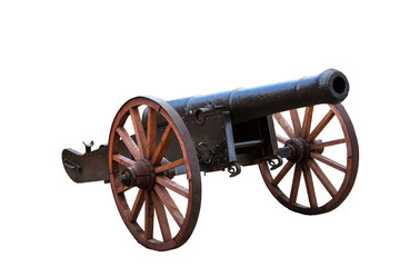 Old ottoman cannon on white background
