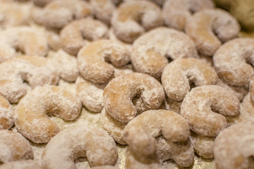 Christmas-baked cookies. Vanilla rolls.