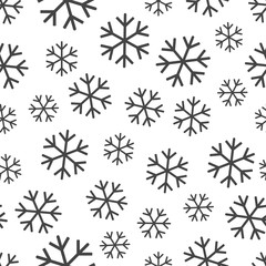 Snowflake seamless pattern background. Business flat vector illustration. Winter snowflake sign symbol pattern.