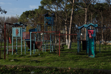 Fototapeta na wymiar kid play park in Cardak in canakkale in Turkey