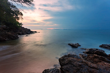 Gloomy tropical sunset