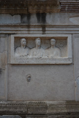 Ruins of the ancient tomb standing on Roman Appian Way, Rome, Italy