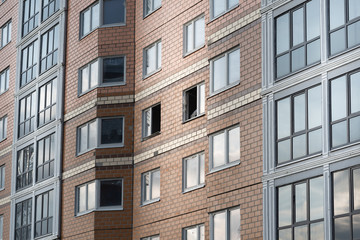 abandoned appartment building. Some Windows are already broken