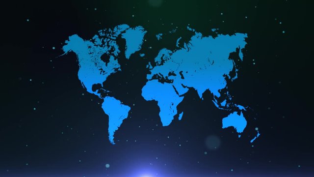 Map of the world. World map of particles