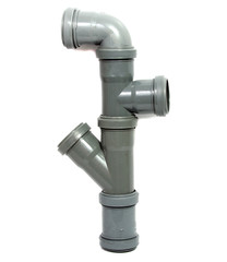 plastic plumbing pipe isolated on white background