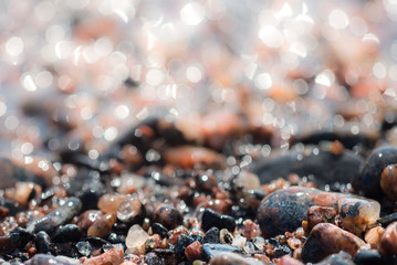 Abstract background of beach pebbles.
