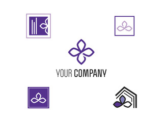 set of logos lilac