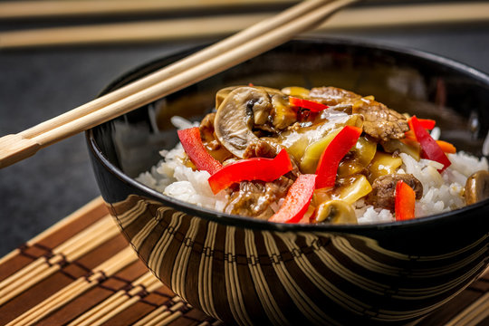 Asian rice with beef