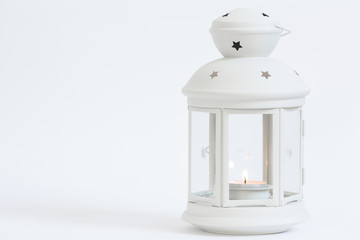 lantern with candle and copy space