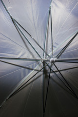 the white umbrella of the photographer from the inside