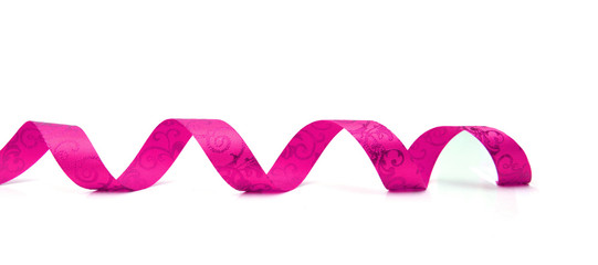 Pink bow - isolated on white background 