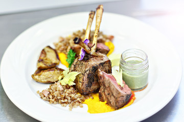 Lamb dish served in fency hotel restaurant