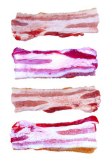 pieces of lard isolated